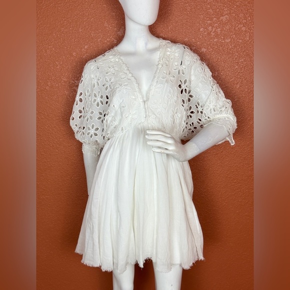Free People Bella Note Eyelet Babydoll Dress Size Small. E37 - Picture 6 of 17